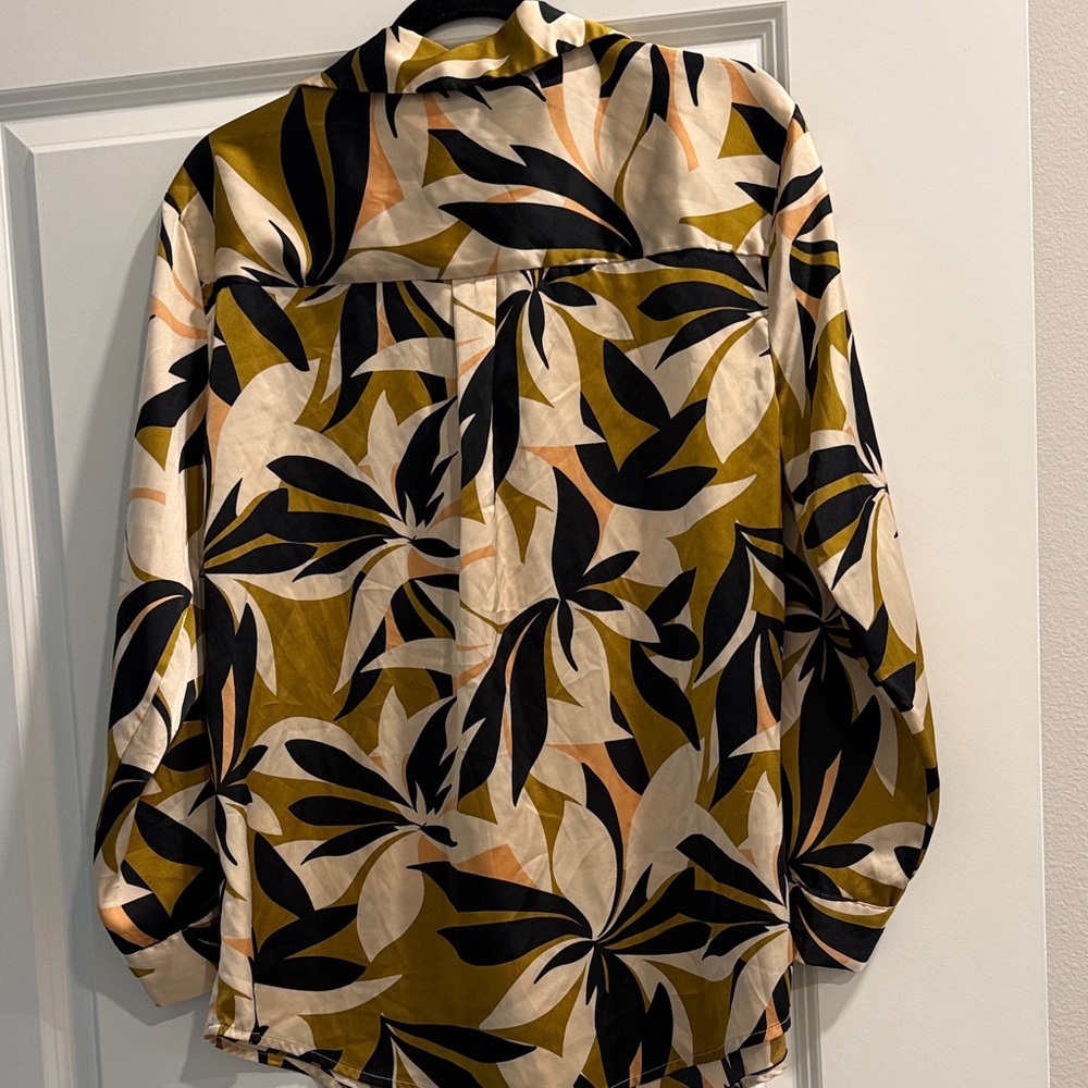 Haver London Floral Button-Up tunic Blouse sz m - Picture 6 of 6
